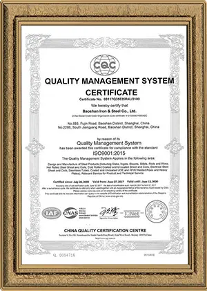 Certificazione del prodotto Teda Steel Teda Steel Product certification